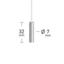 ElekTek Bathroom Ceiling Light Pull Cord Switch with Chrome Mini Cylinder Fob Handle