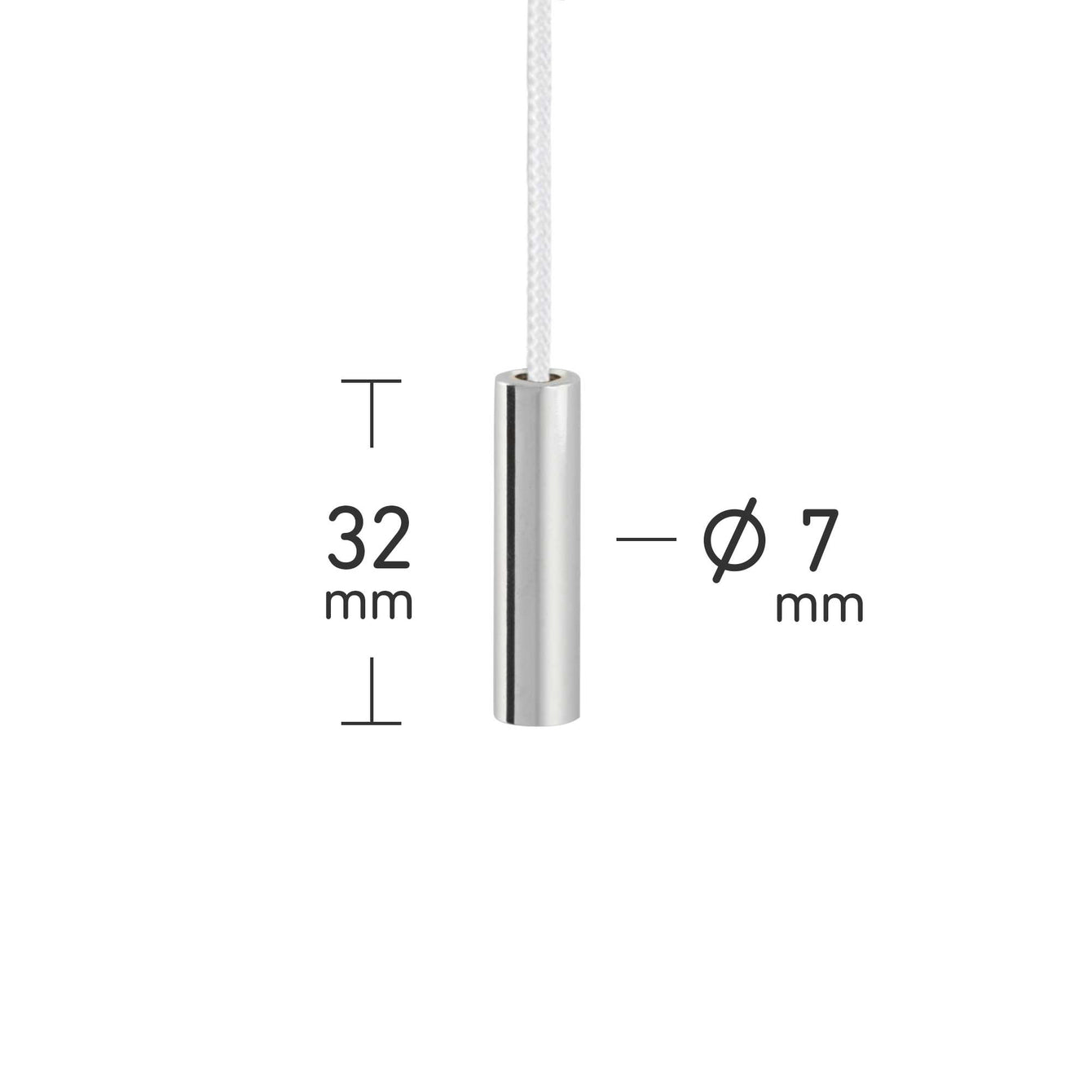 ElekTek Bathroom Ceiling Light Pull Cord Switch with Chrome Mini Cylinder Fob Handle