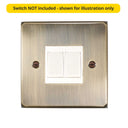 ElekTek Light Switch Conversion Metal Modern Cover Plate No Wiring Double