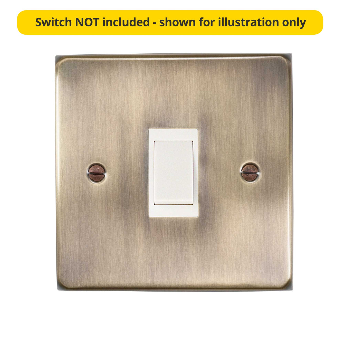 ElekTek Light Switch Conversion Metal Modern Cover Plate No Wiring Single