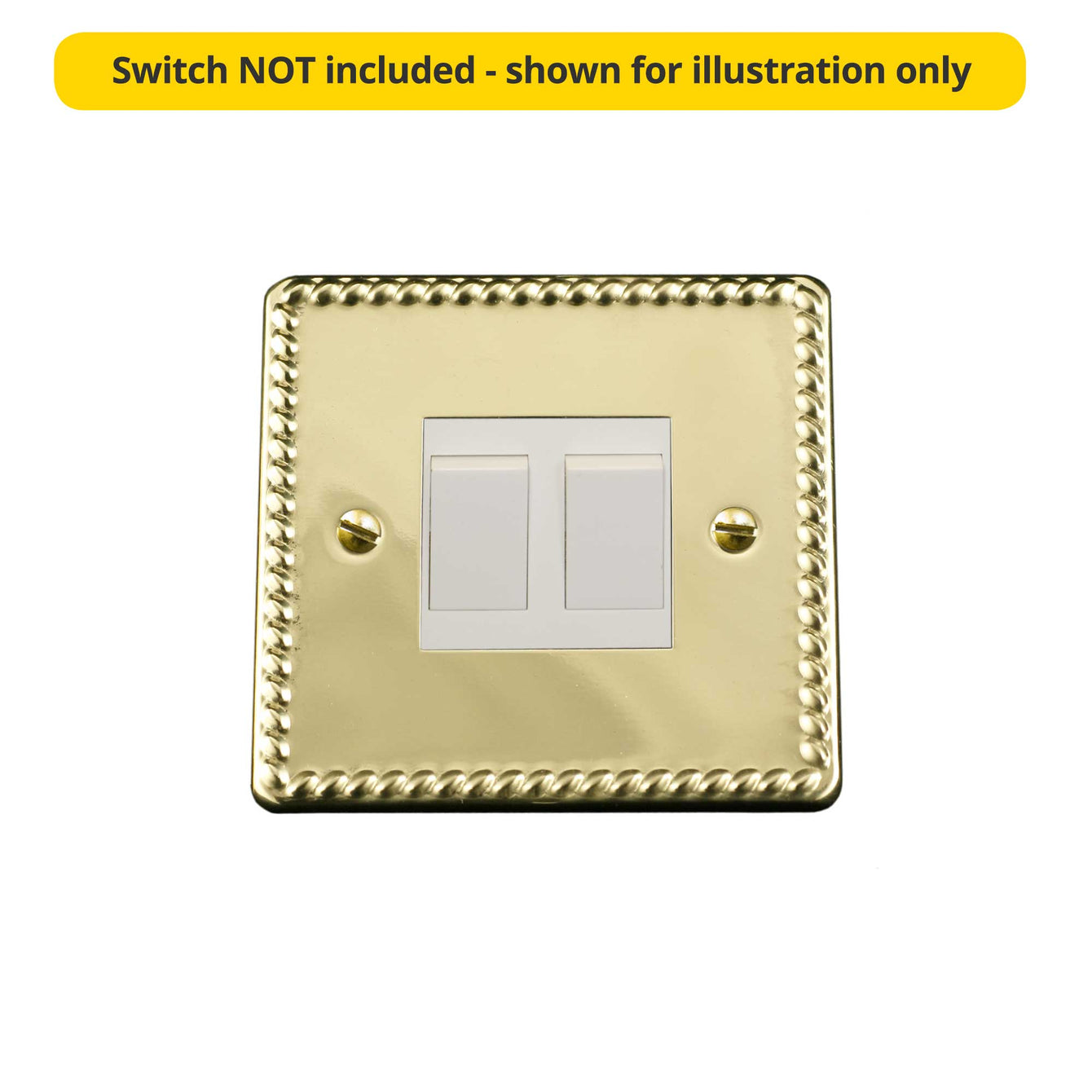 ElekTek Light Switch Conversion Metal Cover Plate Georgian Rope Brass No Wiring Single/Double
