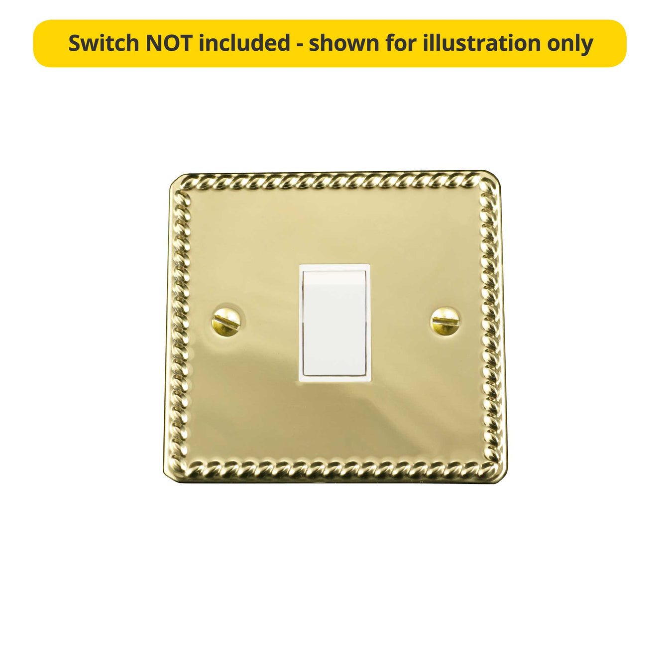 ElekTek Light Switch Conversion Metal Cover Plate Georgian Rope Brass No Wiring Single/Double
