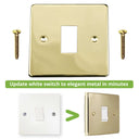 ElekTek Light Switch Conversion Metal Modern Cover Plate No Wiring Single