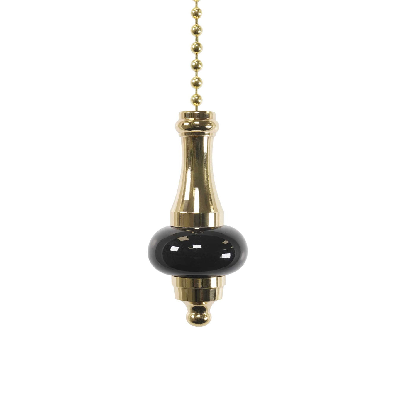 ElekTek Bathroom Light Pull Cord Chain Handle Ceramic or Wooden Disc with 80cm Brass Chain