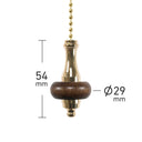 ElekTek Premium Brushed Brass Bathroom Light Pull Cord Switch Kit with Pull Chain Handle
