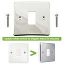 ElekTek Light Switch Conversion Metal Modern Cover Plate No Wiring Single