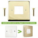 ElekTek Light Switch Conversion Metal Modern Cover Plate No Wiring Double