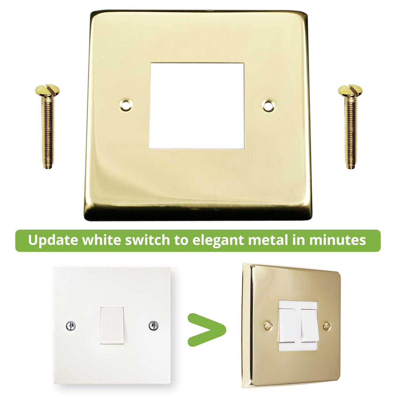 ElekTek Light Switch Conversion Metal Modern Cover Plate No Wiring Double Pink