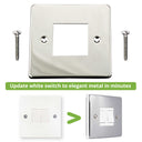 ElekTek Light Switch Conversion Metal Modern Cover Plate No Wiring Double