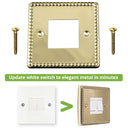 ElekTek Light Switch Conversion Metal Cover Plate Georgian Rope Brass No Wiring Single/Double