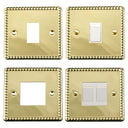 ElekTek Light Switch Conversion Metal Cover Plate Georgian Rope Brass No Wiring Single/Double