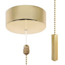 ElekTek Premium Metal Plated Brass Effect Bathroom Light Pull Cord Switch Kit with Pull Chain Handle