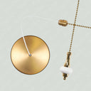 ElekTek Premium Brushed Brass Bathroom Light Pull Cord Switch Kit with Pull Chain Handle