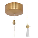 ElekTek Premium Brushed Brass Bathroom Light Pull Cord Switch Kit with Pull Chain Handle