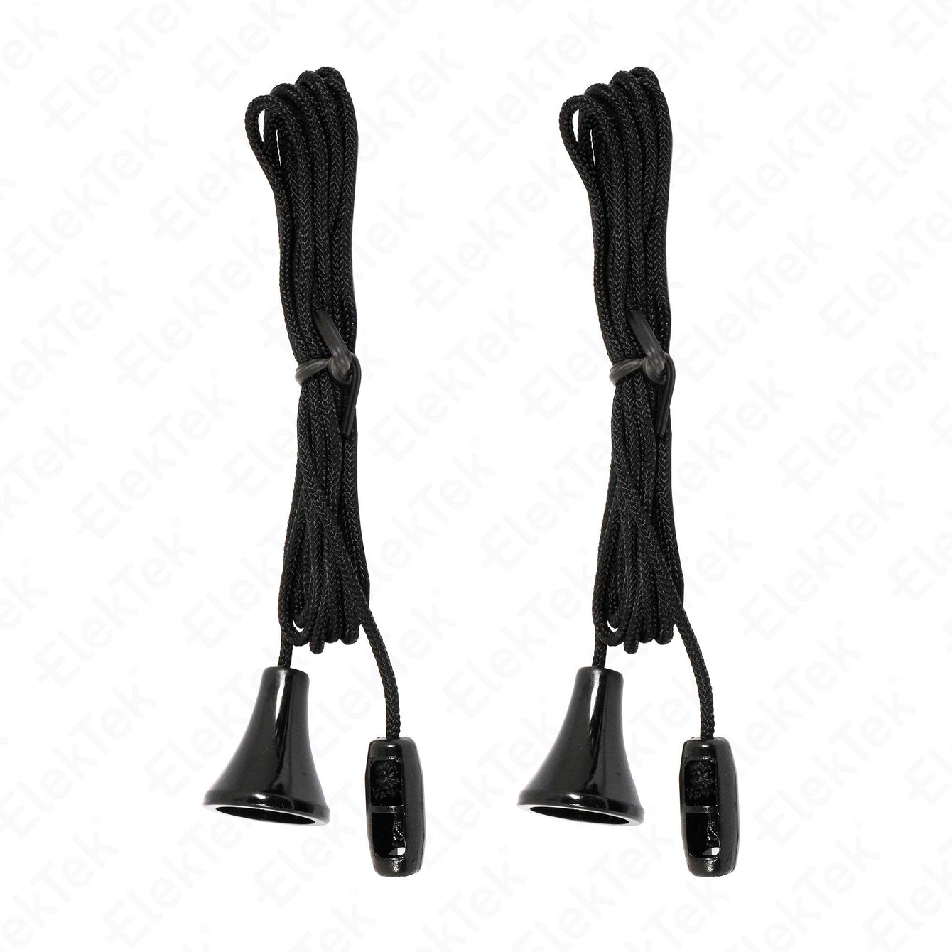 ElekTek 2x Bathroom Ceiling Pull Switch Cord String Toggle white or black - twin/double pack White