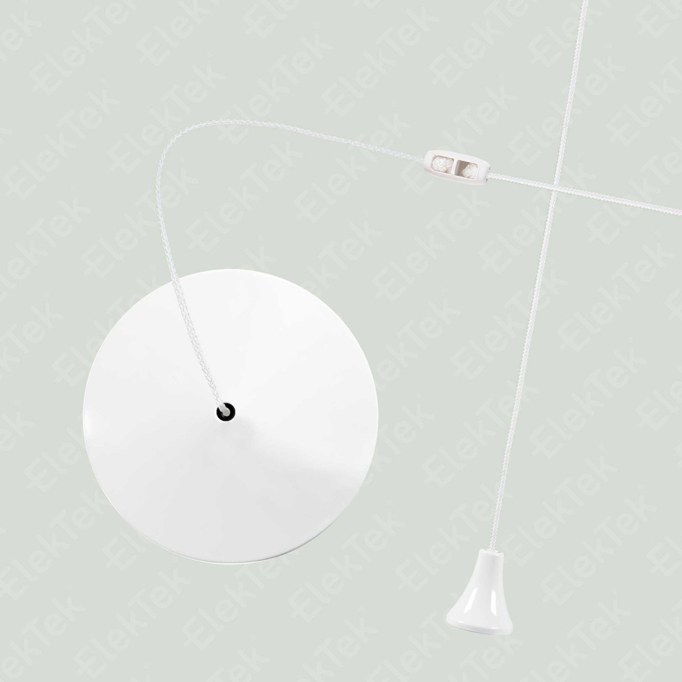 ElekTek Light Pull Cord Switch Ideal for Bathroom Ceiling with Metal Plated Cover (Matt Black - Thermoplastic)