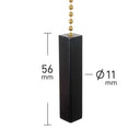 ElekTek Premium Metal Plated Brass Effect Bathroom Light Pull Cord Switch Kit with Pull Chain Handle