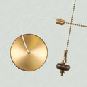 ElekTek Premium Brushed Brass Bathroom Light Pull Cord Switch Kit with Pull Chain Handle