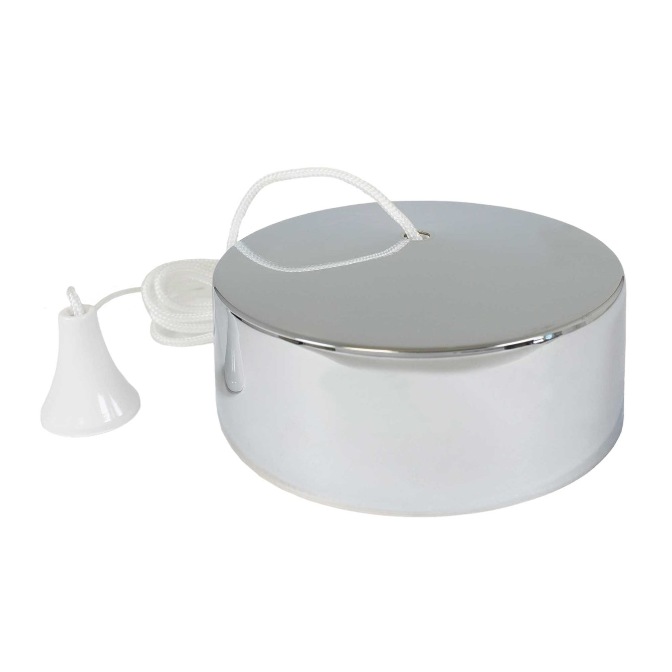 ElekTek Light Pull Cord Switch Ideal for Bathroom Ceiling with Metal Plated Cover (Matt Black - Thermoplastic)