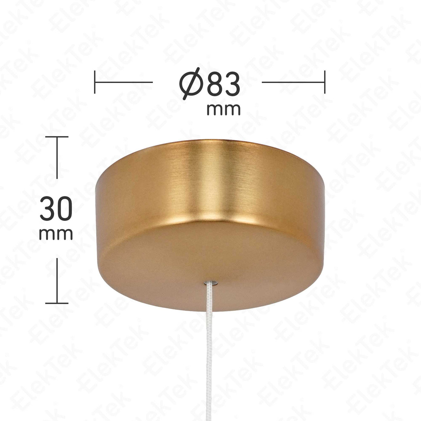 ElekTek Premium Brushed Brass Bathroom Light Pull Cord Switch Kit with Pull Chain Handle Black Cylinder / Brass