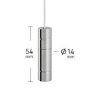 ElekTek Light Pull Cord Chain Handle Chrome Cylinder With 80cm Matching Ball Chain or Cord