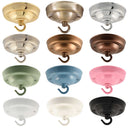ElekTek 108mm Diameter Ceiling Rose with Hook Metallic Finishes Powder Coated Colours For Light Fittings and Chandeliers
