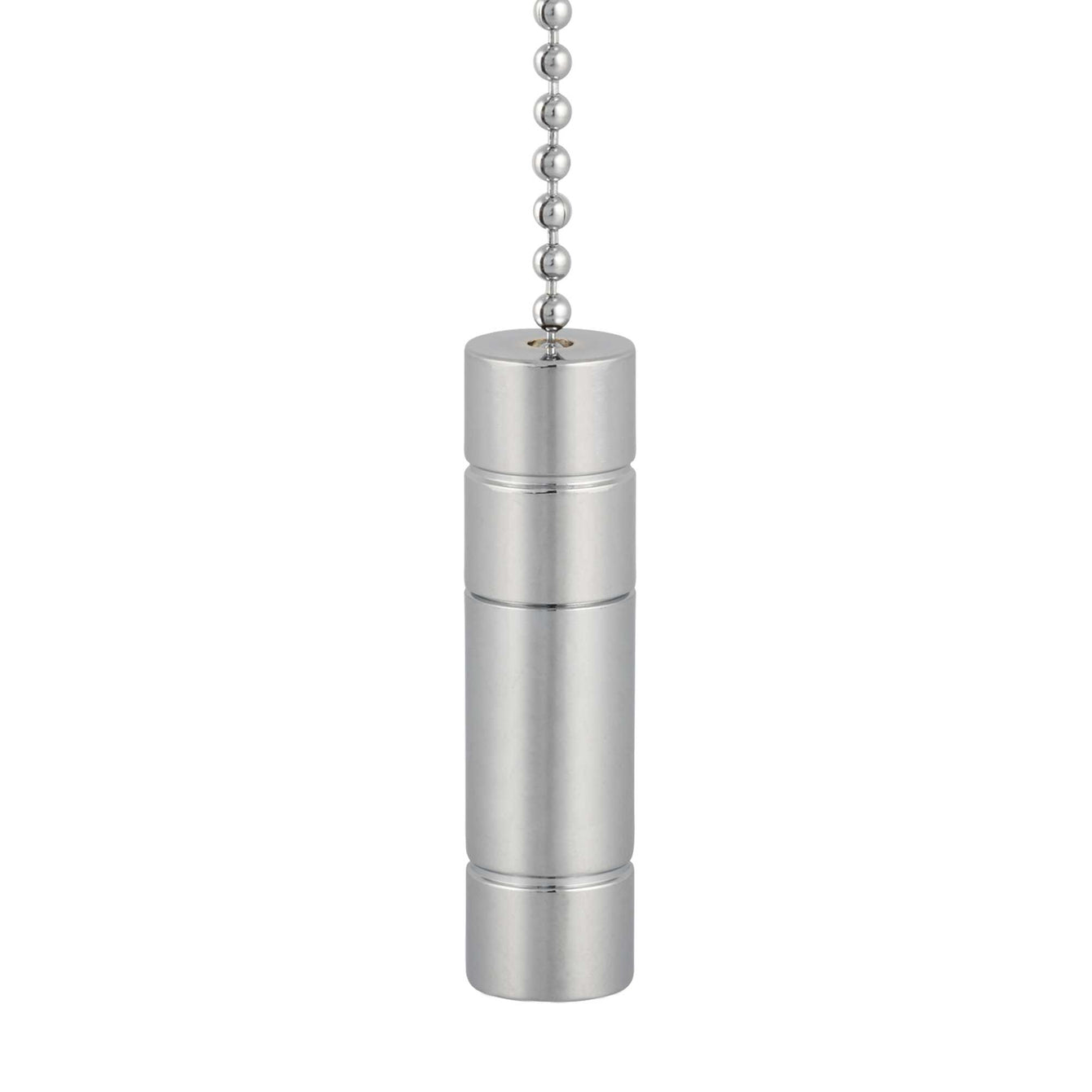 ElekTek Light Pull Cord Chain Handle Chrome Cylinder With 80cm Matching Ball Chain or Cord Cylinder/Black Cord