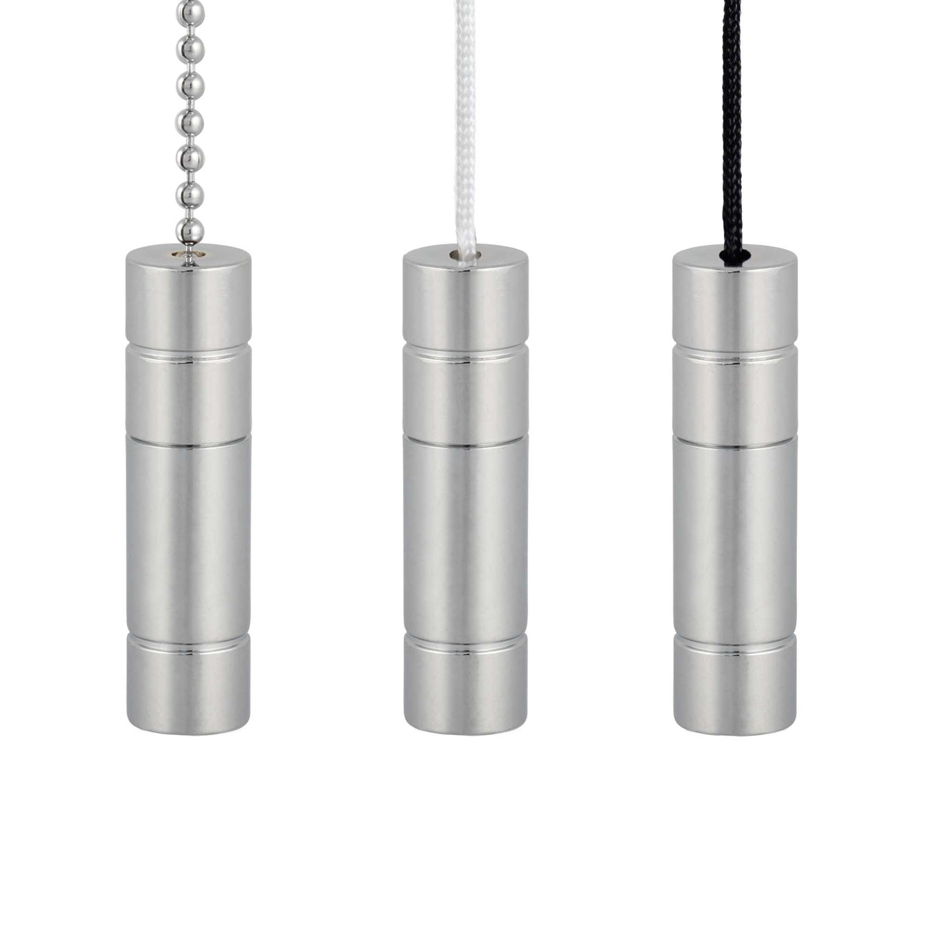 ElekTek Light Pull Cord Chain Handle Chrome Cylinder With 80cm Matching Ball Chain or Cord Cylinder/Chrome Chain