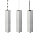 ElekTek Light Pull Cord Chain Handle Chrome Square Bar With 80cm Matching Ball Chain or Cord