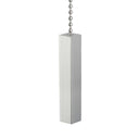 ElekTek Light Pull Cord Chain Handle Chrome Square Bar With 80cm Matching Ball Chain or Cord