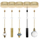 ElekTek Premium Metal Plated Brass Effect Bathroom Light Pull Cord Switch Kit with Pull Chain Handle