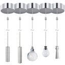 ElekTek Premium Chrome Bathroom Light Pull Switch Kit and Chain Extended Bundle