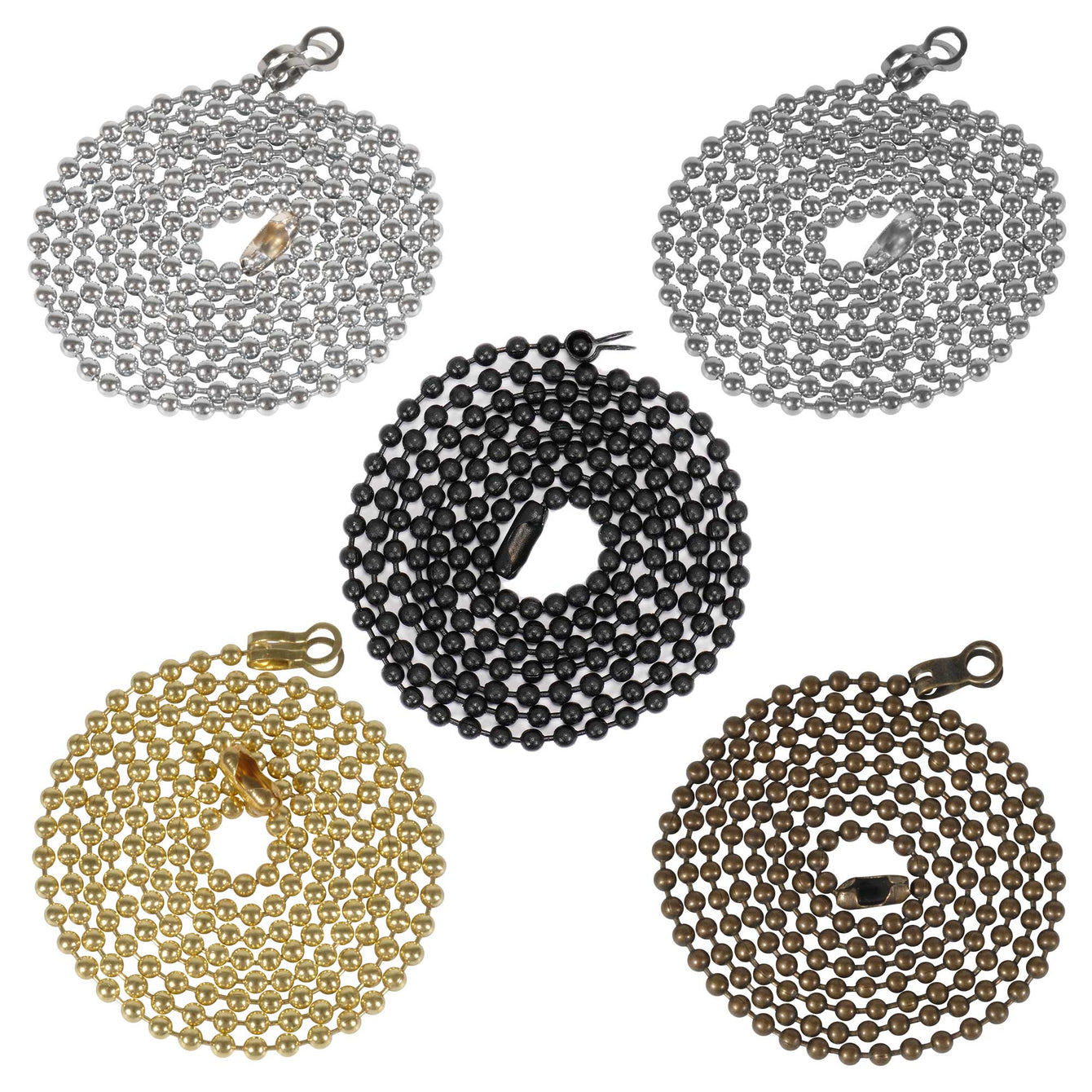 ElekTek Light Pull Chain Extension With Ball Chain Connector 800mm Long Chrome