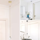 ElekTek Premium Metal Plated Brass Effect Bathroom Light Pull Cord Switch Kit with Pull Chain Handle