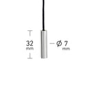 ElekTek Bathroom Ceiling Light Pull Cord Switch with Chrome Mini Cylinder Fob Handle