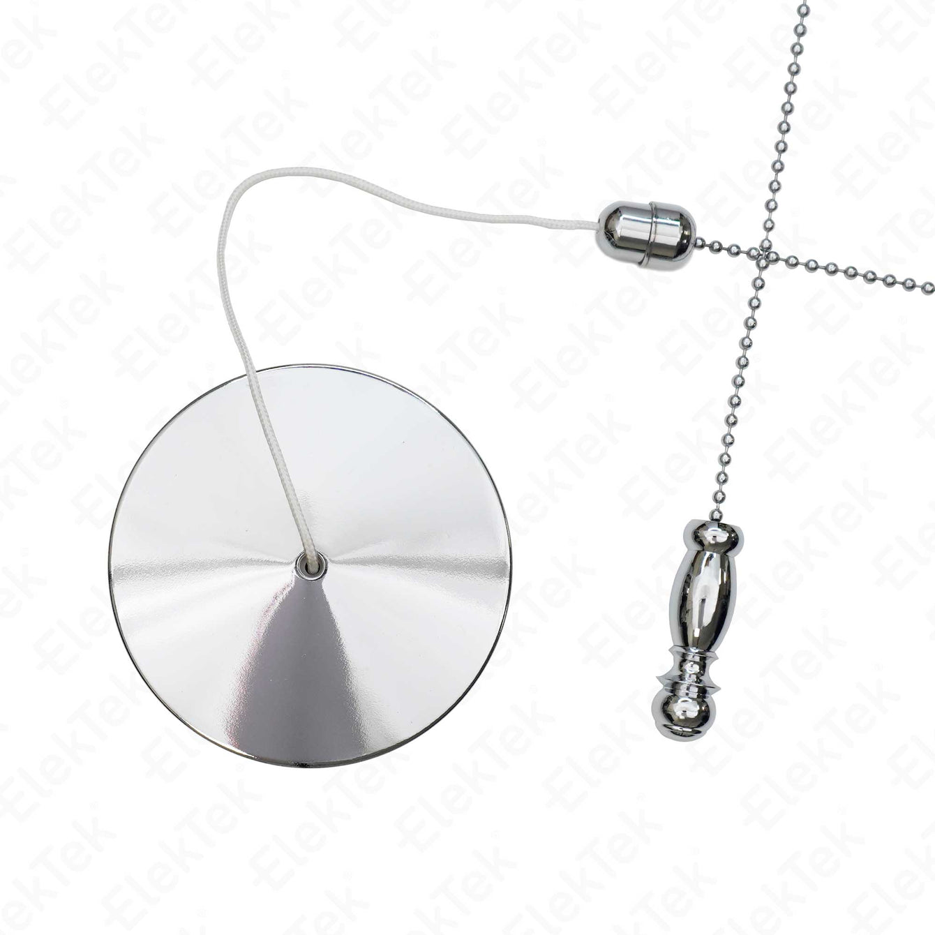 ElekTek Premium Chrome Bathroom Light Pull Switch Kit and Chain Extended Bundle