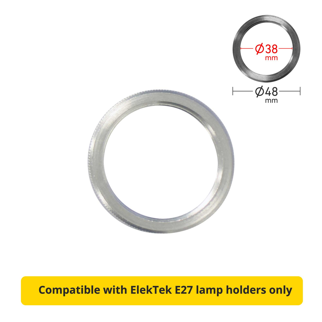 ElekTek E27 Shade Ring Single Brass