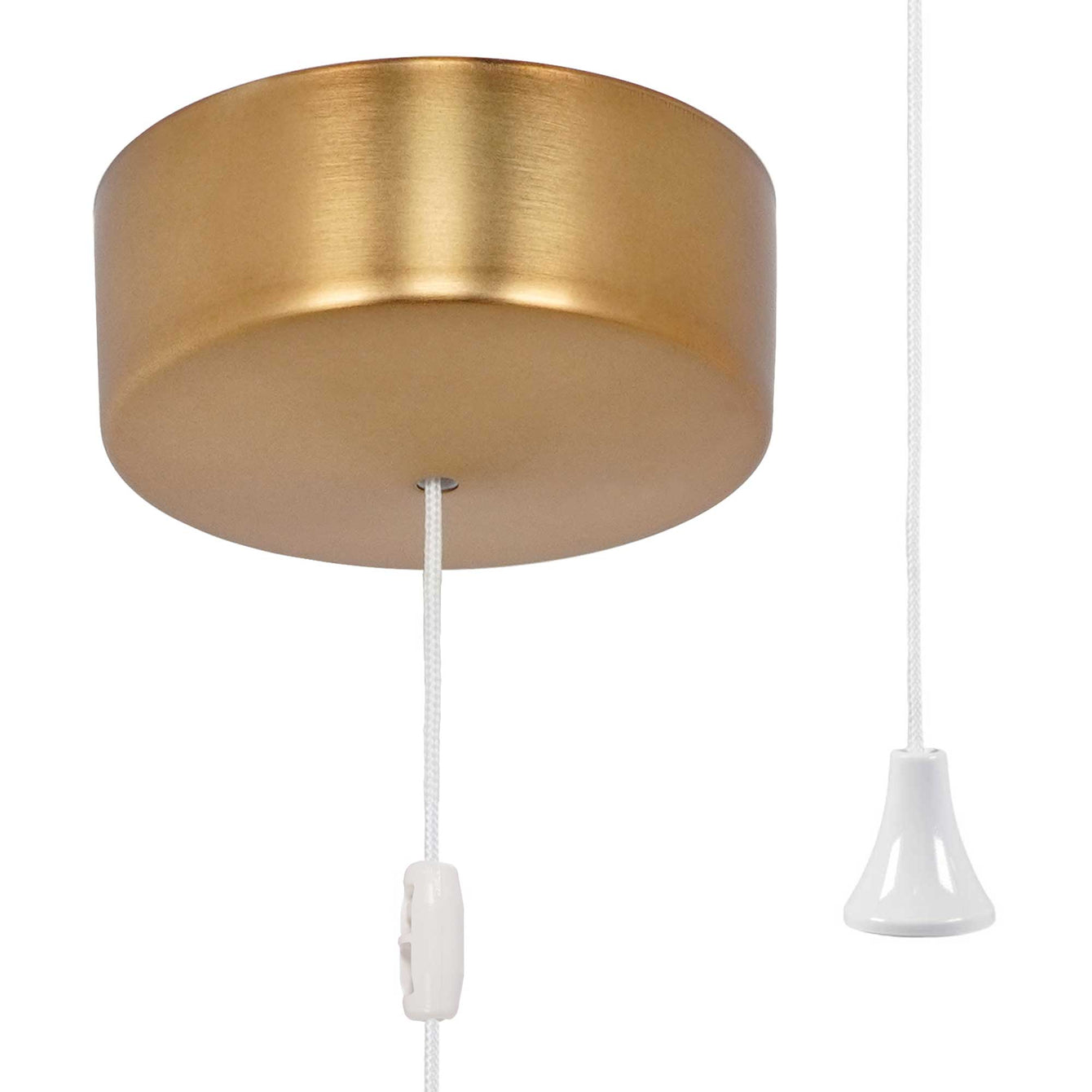 ElekTek Light Pull Cord Switch Ideal for Bathroom Ceiling with Metal Plated Cover (Matt Black - Thermoplastic)