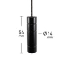 ElekTek Light Pull Cord Chain Black Cylinder