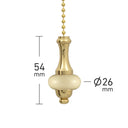 ElekTek Premium Brushed Brass Bathroom Light Pull Cord Switch Kit with Pull Chain Handle