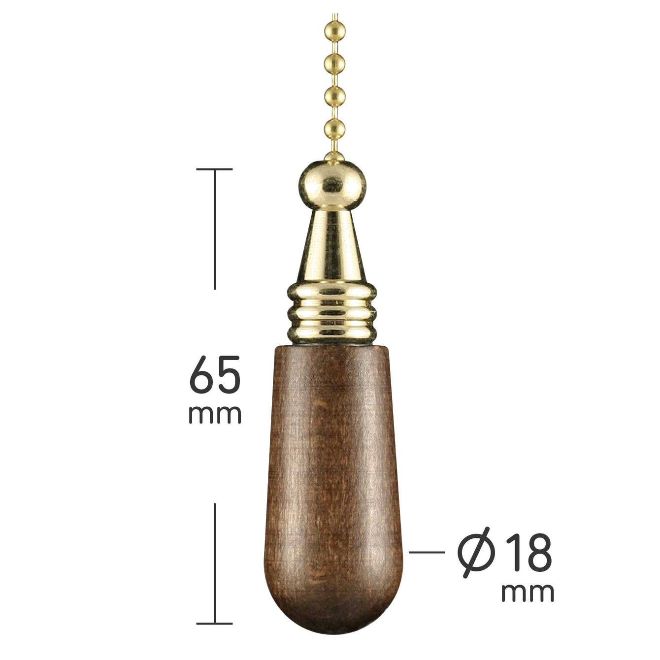 ElekTek Premium Metal Plated Brass Effect Bathroom Light Pull Cord Switch Kit with Pull Chain Handle