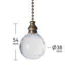 ElekTek Light Pull Chain Acrylic Crystal Ball With 80cm Matching Chain