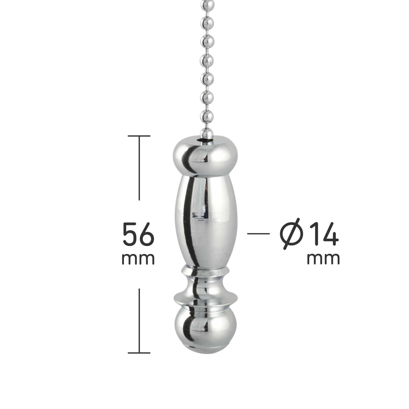 ElekTek Light Pull Chain Finial Pendant With 80cm Matching Chain