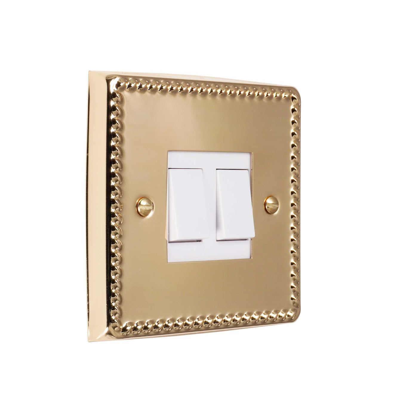 ElekTek Light Switch Conversion Metal Cover Plate Georgian Rope Brass No Wiring Single/Double