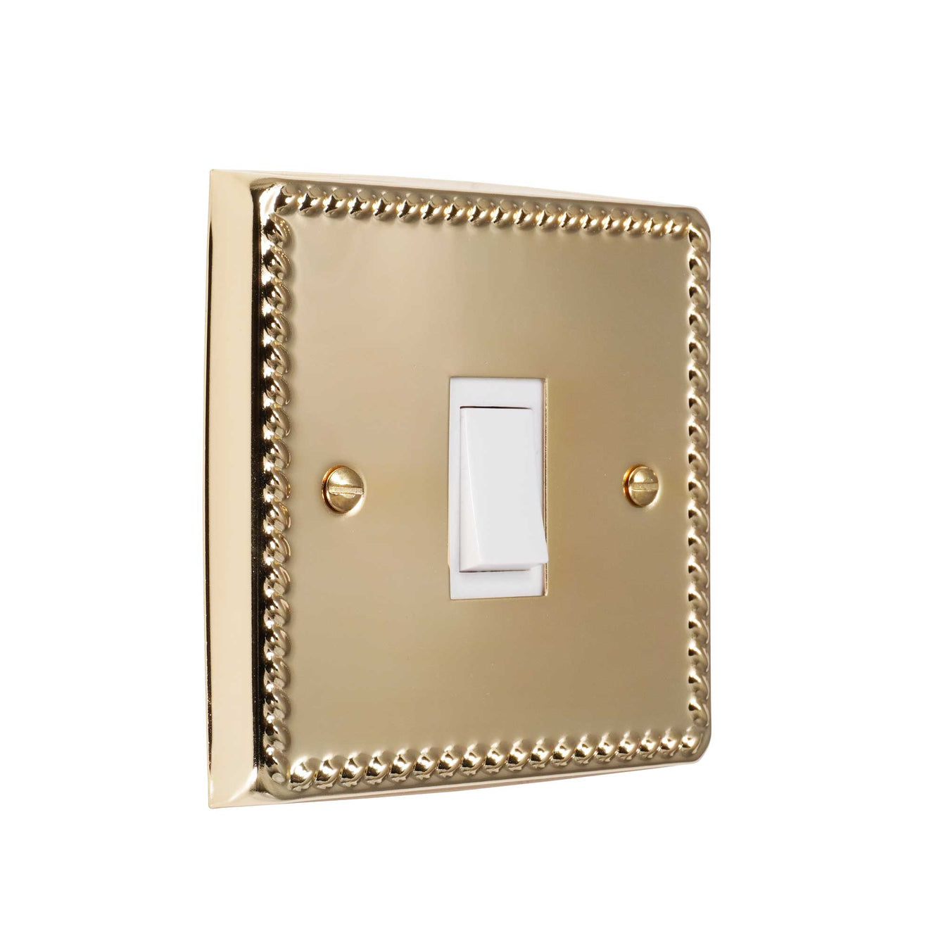 ElekTek Light Switch Conversion Metal Cover Plate Georgian Rope Brass No Wiring Single/Double