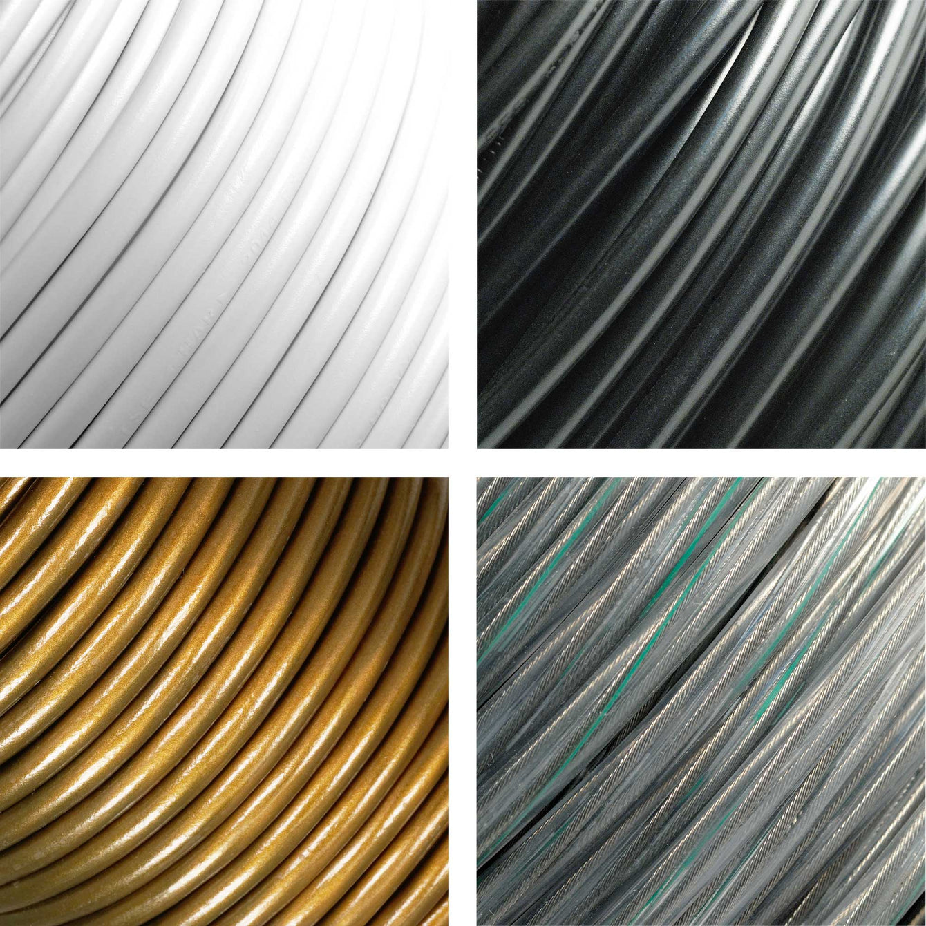ElekTek Lighting Cable Flex 3 Core Gold, Black, White, Clear PVC Outer Per Linear Metre White
