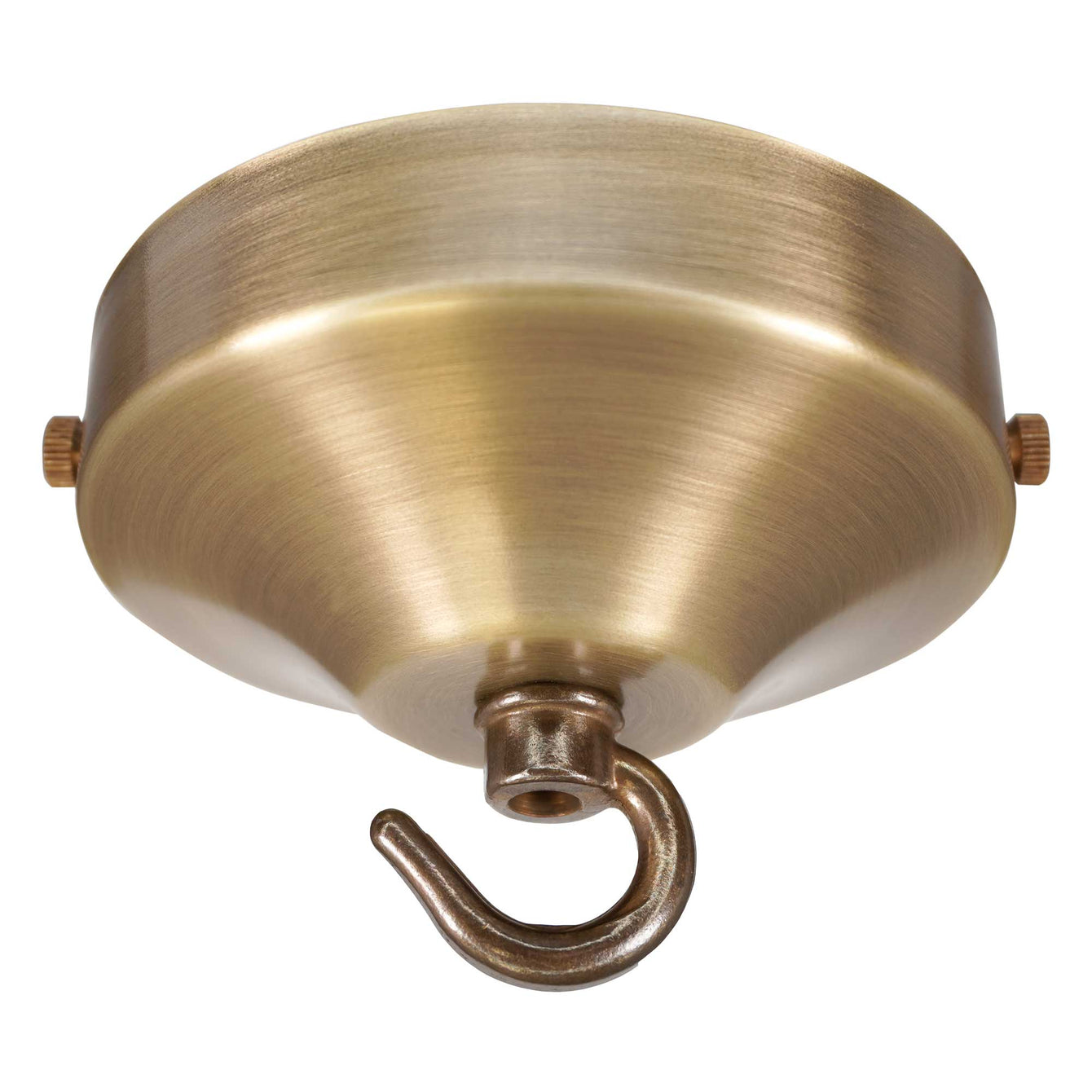ElekTek 100mm Diameter Convex Ceiling Rose with Strap Bracket and Hook Metallic and Powder Coated Finishes Fusion Bronze