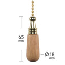 ElekTek Light Pull Chain Wooden Drop With 80cm Matching Chain