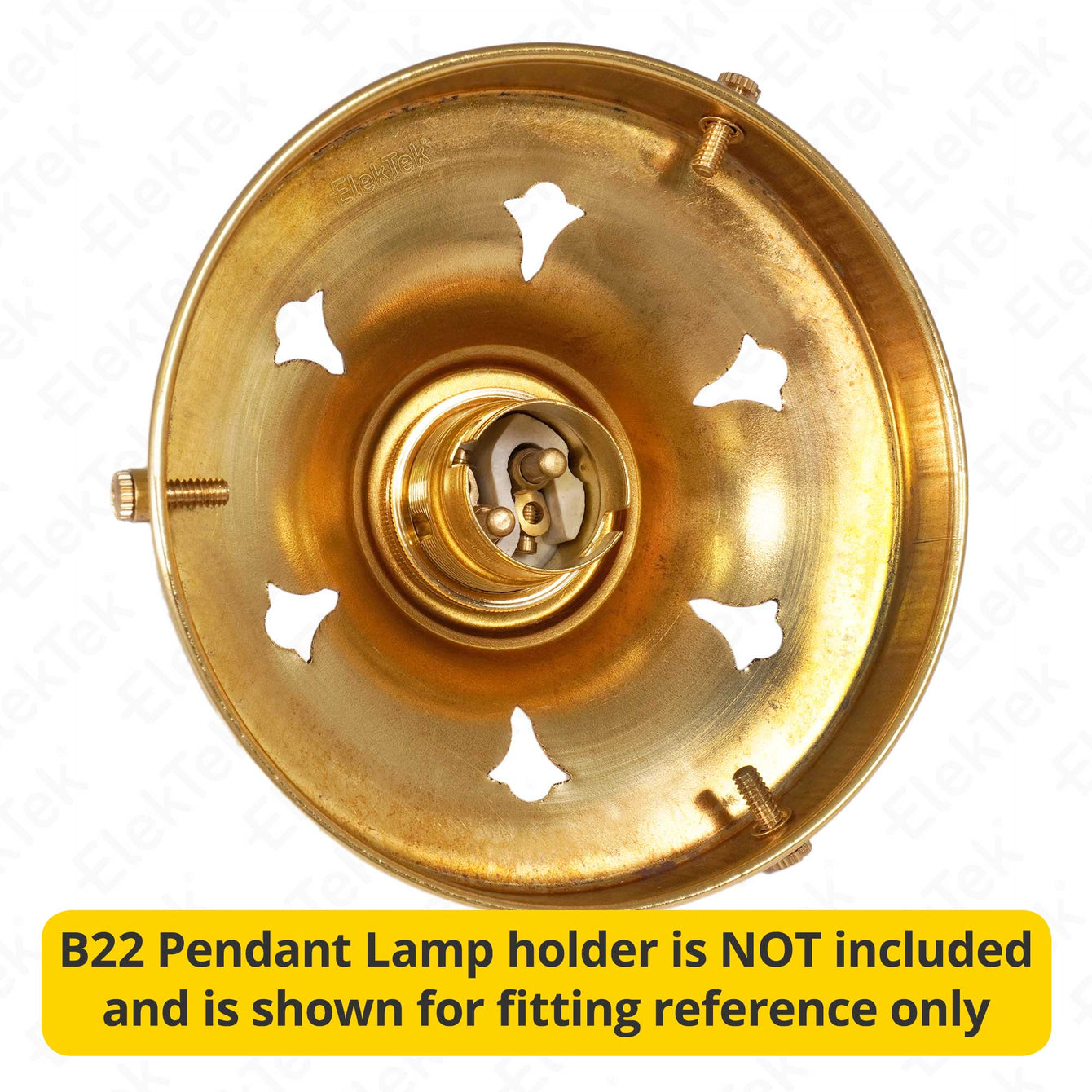ElekTek Glass Lamp Shade Gallery Fitting for B22 Shade Ring 3 Sizes Brass Antique Brass / 4.25 Inch