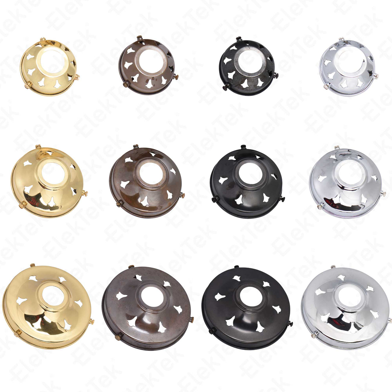 ElekTek Glass Lamp Shade Gallery Fitting for B22 Shade Ring 3 Sizes Brass Brass / 2.25 Inch